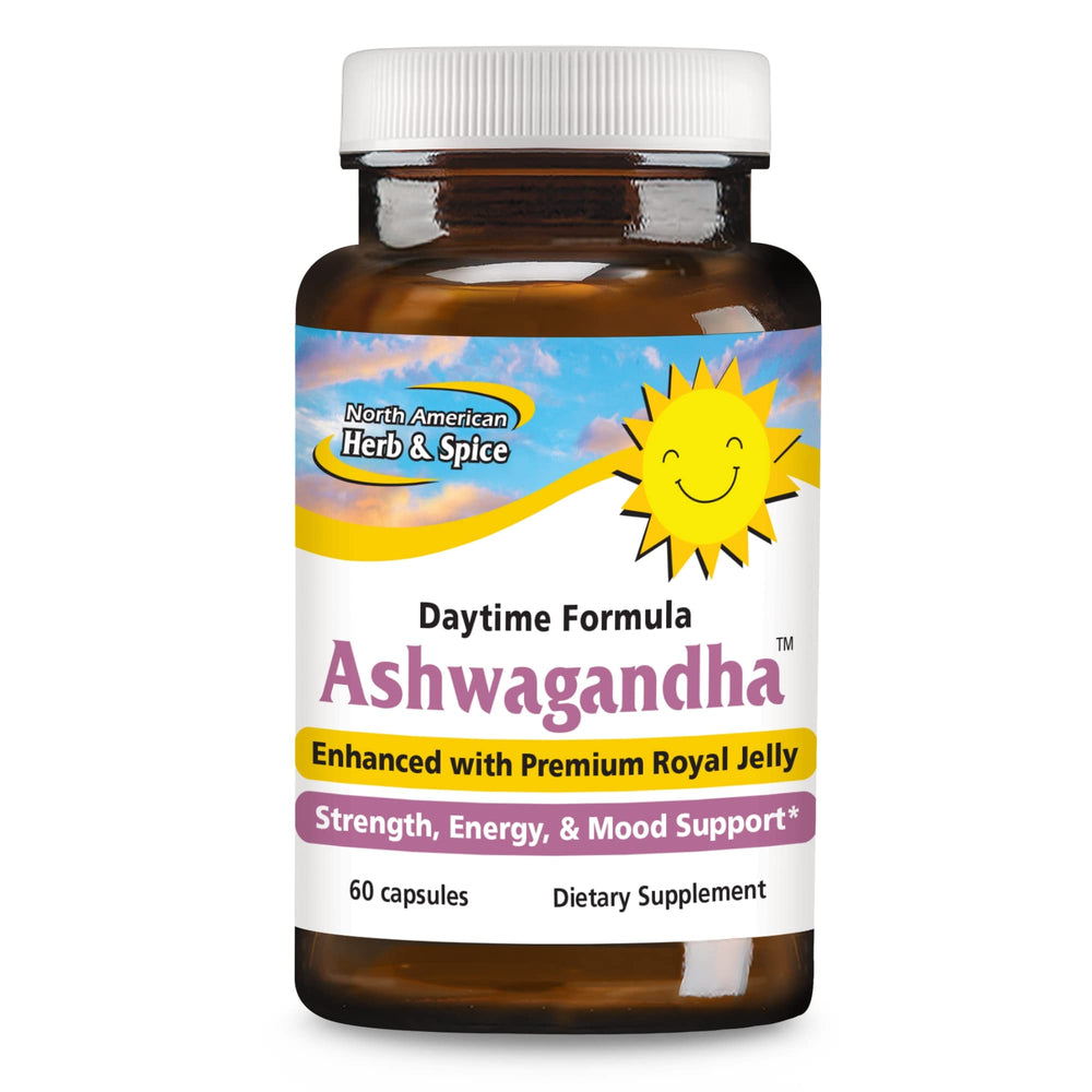 NORTH AMERICAN HERB & SPICE Ashwagandha 60 Caps bottle front view