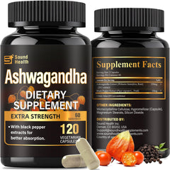 Bottle label reading 7000mg Ashwagandha 20:1 extract