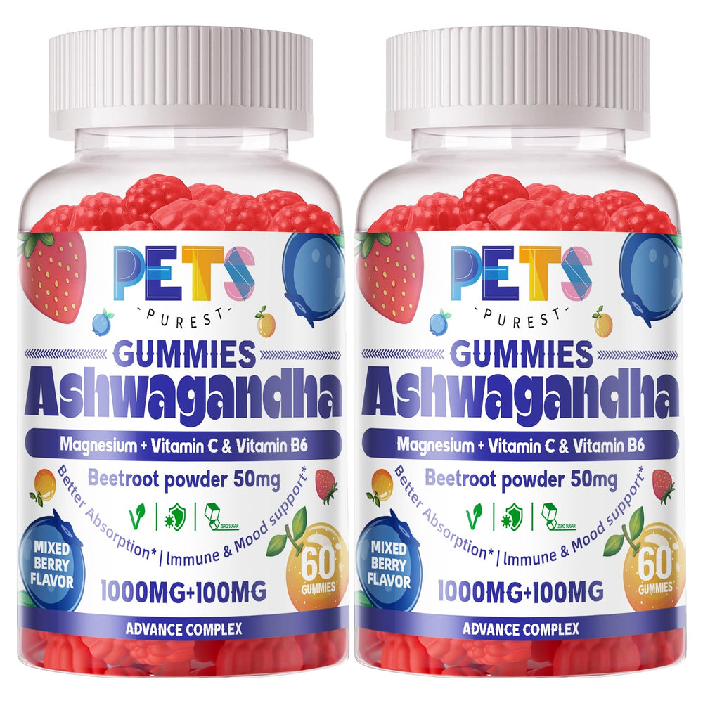 Ashwagandha Gummies with Vitamin D3 berry flavor – 120 count, pack of 2 bottles
