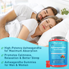 Bottle of gummies with organic Ashwagandha root extract 5 percent withanolides