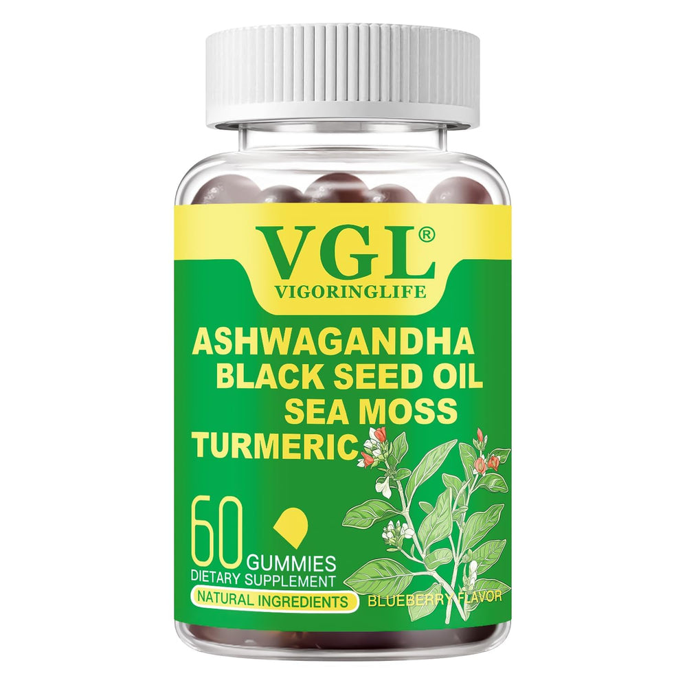 Ashwagandha gummies with sea moss 60-count bottle