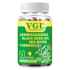 Ashwagandha gummies with sea moss 60-count bottle