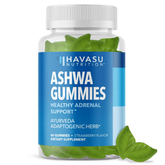 Front view of Ashwagandha Strawberry Gummies bottle
