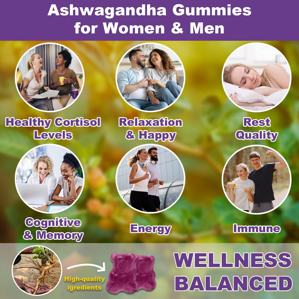 Vegan, non-GMO, gluten-free label for Ashwagandha Gummies