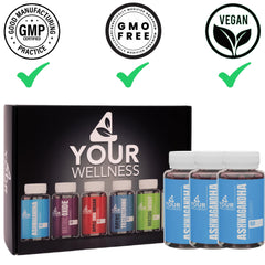 Icons showing vegan, non-GMO, gluten-free, kosher and gelatin-free