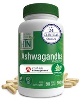 Front view of Health Thru Nutrition Ashwagandha 500mg KSM-66 90 capsules bottle