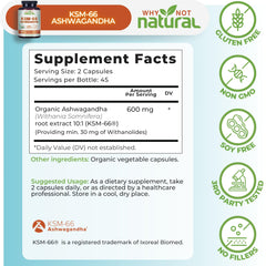 Ashwagandha KSM-66 capsules on white background