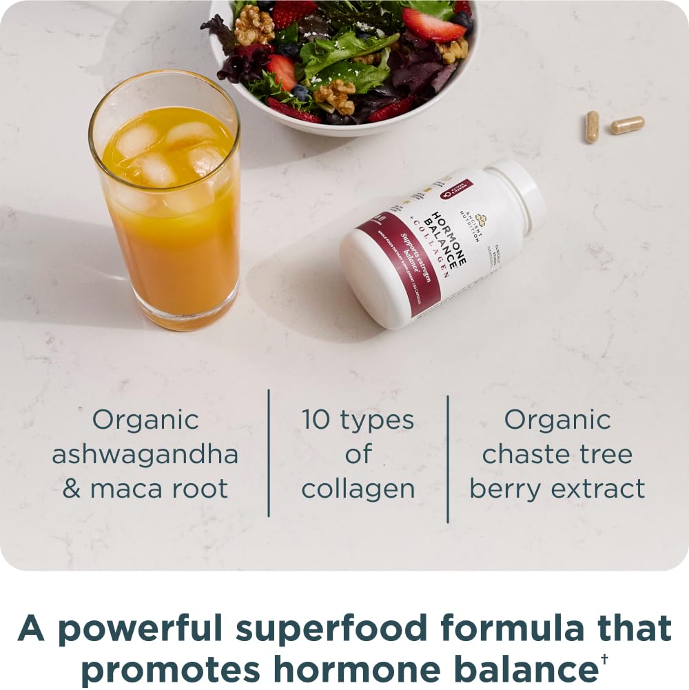 Organic ashwagandha root extract, maca root powder, and chaste tree berry ingredients