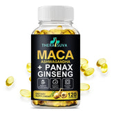 Bottle of 3 in 1 Ashwagandha, Maca Root and Panax Ginseng 120 softgels
