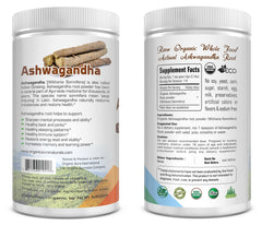 Ashwagandha powder packaging and label