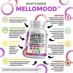 Ashwagandha, Rhodiola, Ginkgo Biloba and L-Theanine blend for mood support