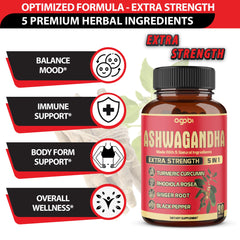 Ashwagandha root with ginger and turmeric roots