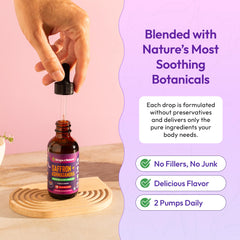 Glass of water with berry-flavored drops