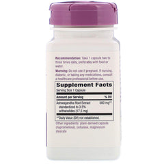 Premium ashwagandha extract supplement, gluten-free and vegan