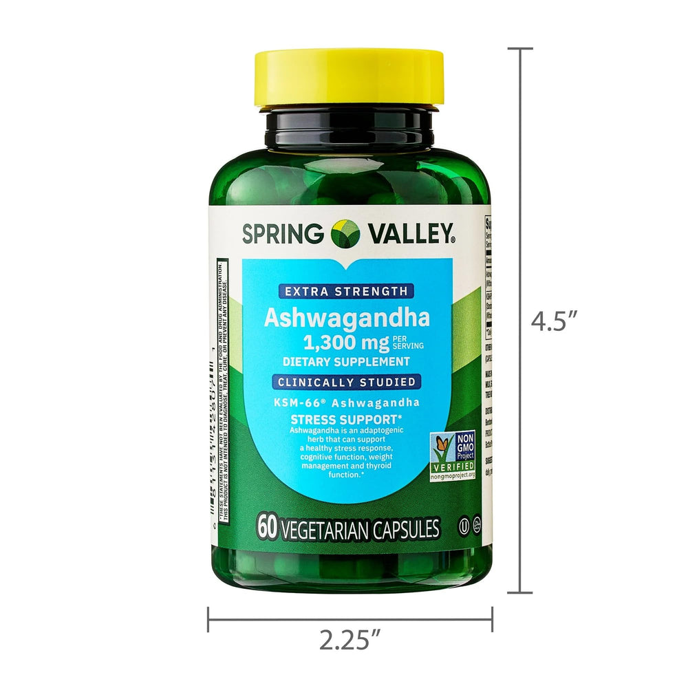 One-month supply of ashwagandha 1300 mg capsules