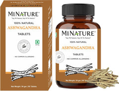 Close-up of Ashwagandha tablets (1000 mg) from India