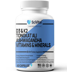 Bottle of Ashwagandha 10000mg and Tongkat Ali 40000mg supplement with D3 K2 for men