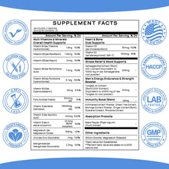 Supplement bottle with nutrition facts label