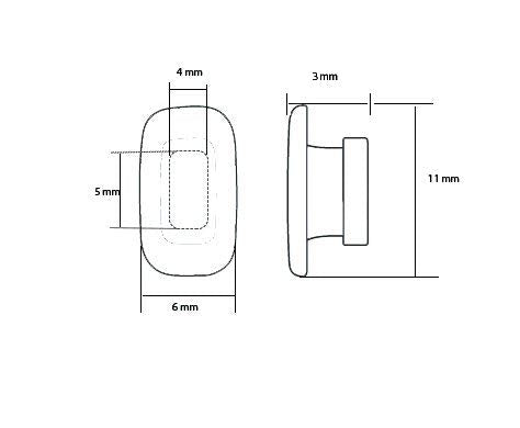 Close-up of soft silicone nose pads for Costa Maui and other eyeglasses