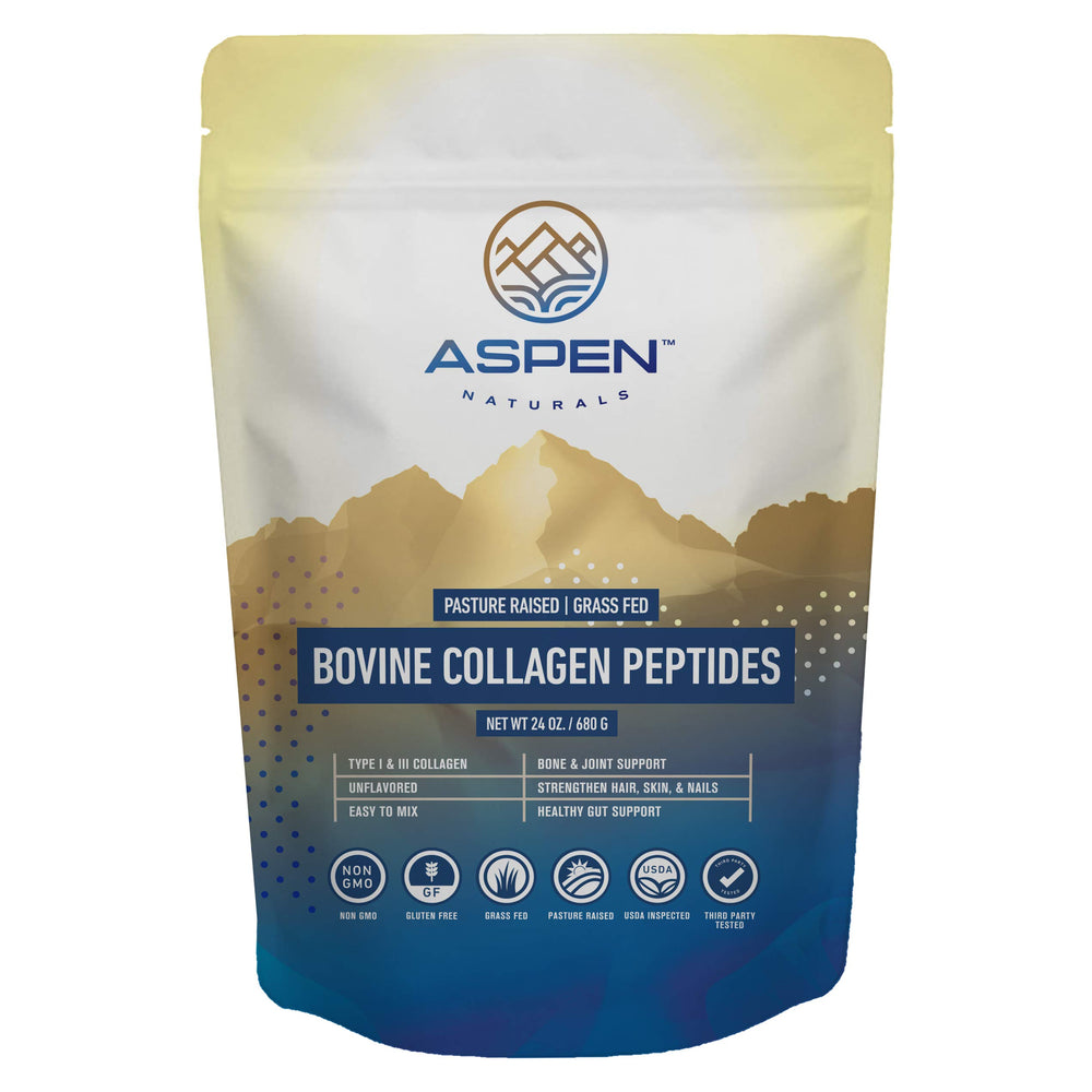 Nutrition facts panel of Aspen Naturals collagen powder