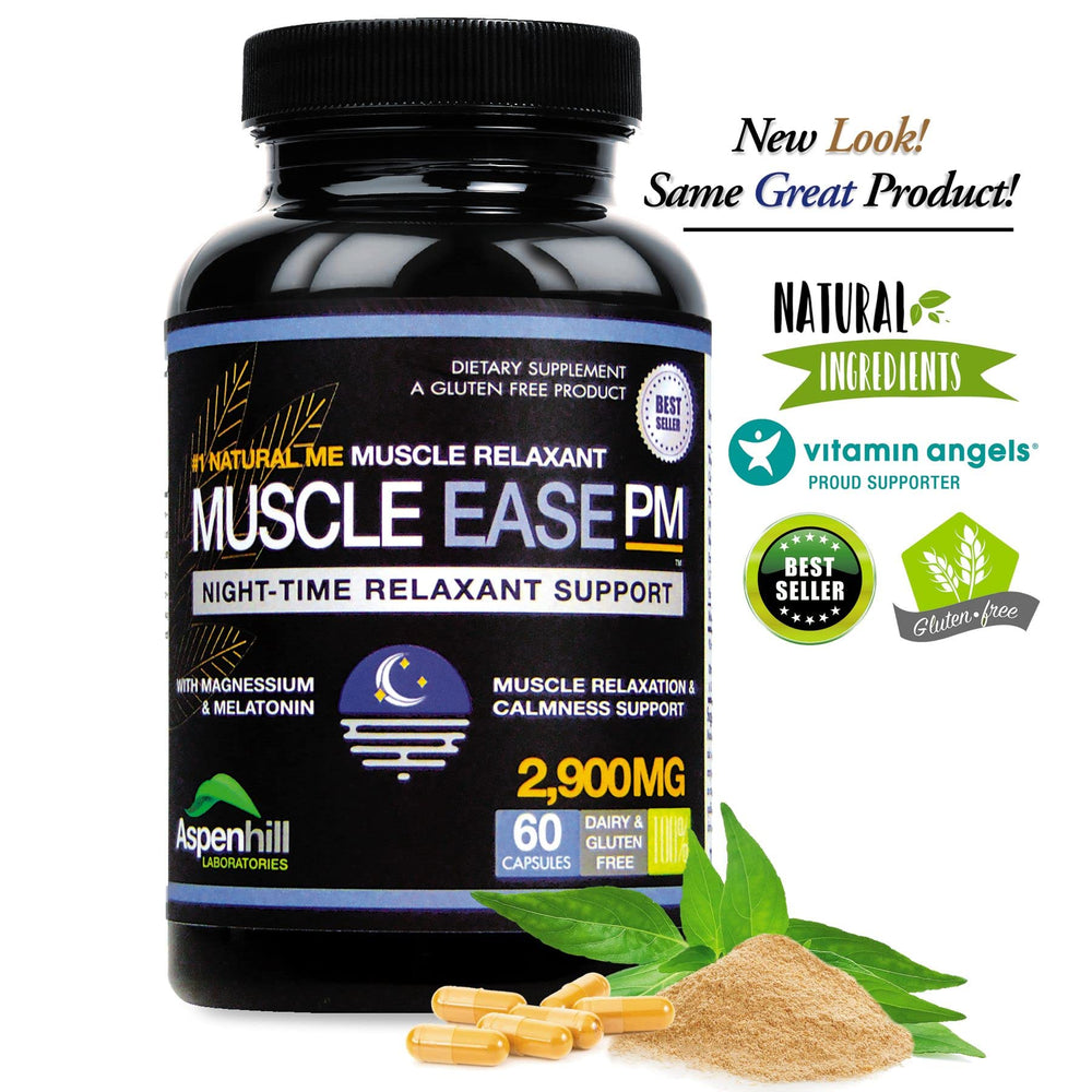Close-up of AspenHill Night-Time Muscle Relax PM label