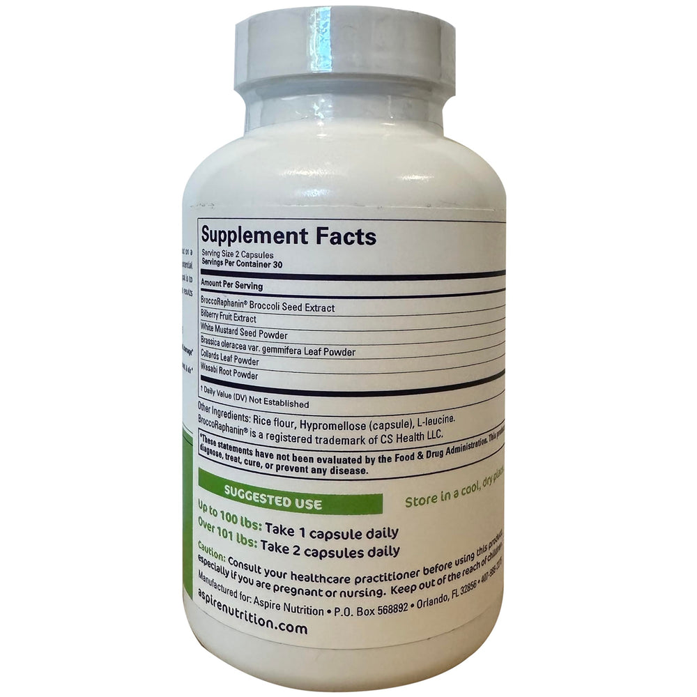 Illustration showing glucoraphanin and myrosinase in detox formula