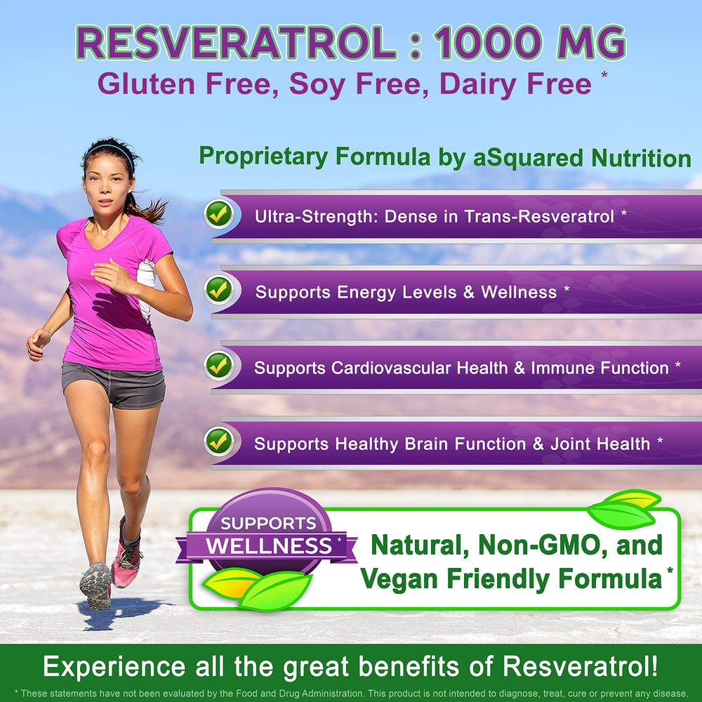 aSquared Nutrition resveratrol capsules close-up highlights high-potency 1000 mg per serving.