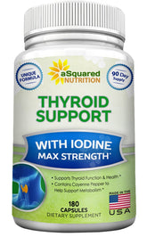 aSquared Nutrition Thyroid Support bottle front view with 180 capsules