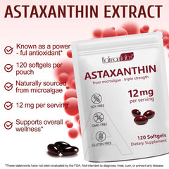 Label and ingredients of astaxanthin softgels derived from Haematococcus pluvialis