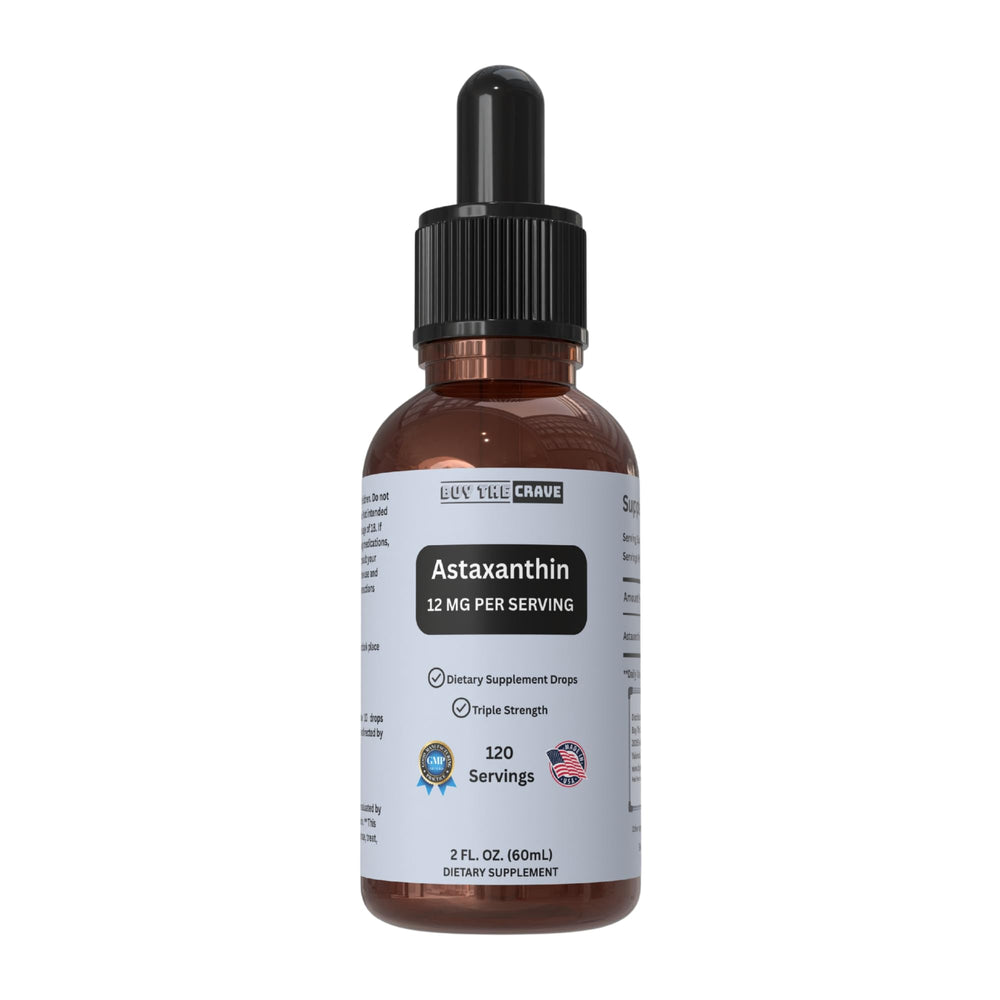 Astaxanthin liquid drops 2 oz bottle front view