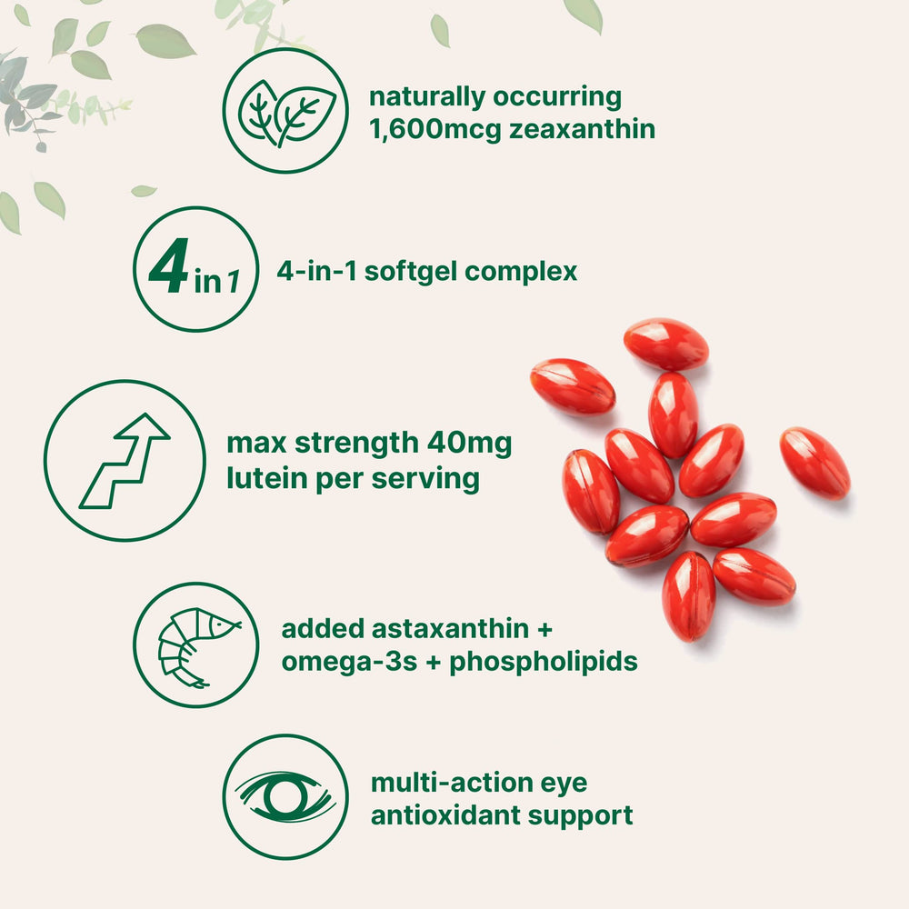 Astaxanthin, omega-3s, and phospholipids softgels close-up