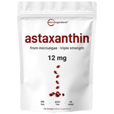 Front view of Astaxanthin 12mg softgels bottle