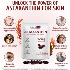 Close-up of orange astaxanthin softgels