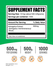 Scoop of astragalus extract powder for serving