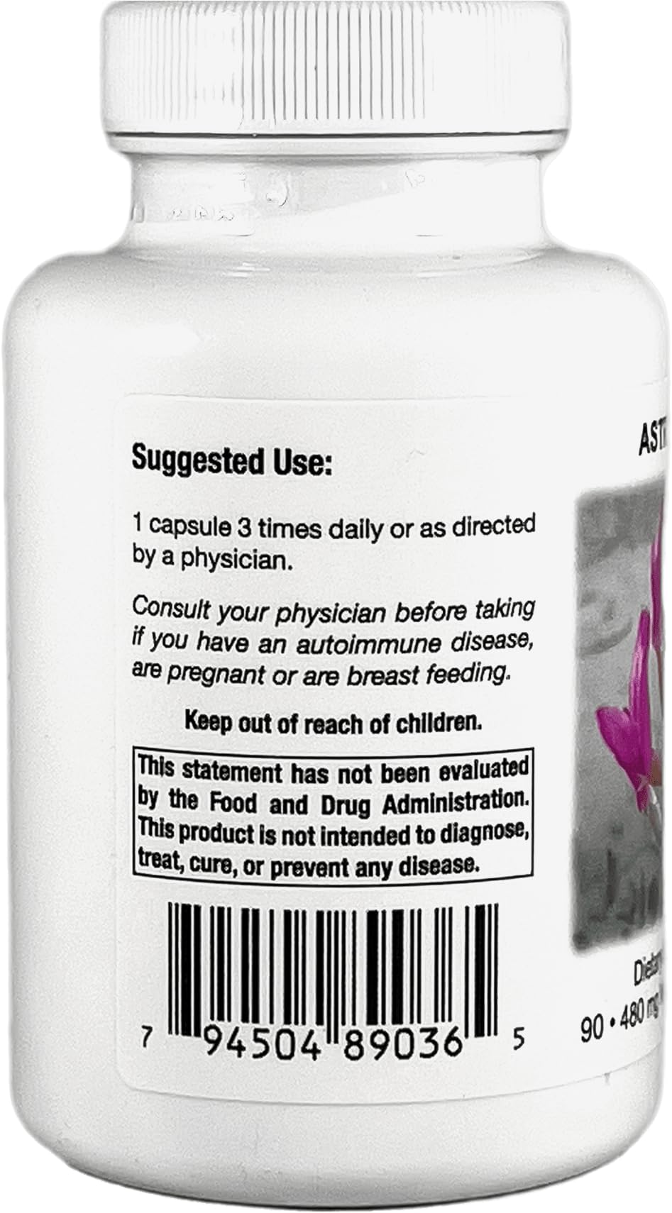 Close-up view of 180 vegetarian capsules (90 per bottle)