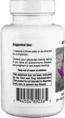 Close-up view of 180 vegetarian capsules (90 per bottle)