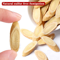 Close-up of Huang Qi root slices