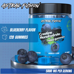 Nutritional label showing 5000mg creatine monohydrate per serving