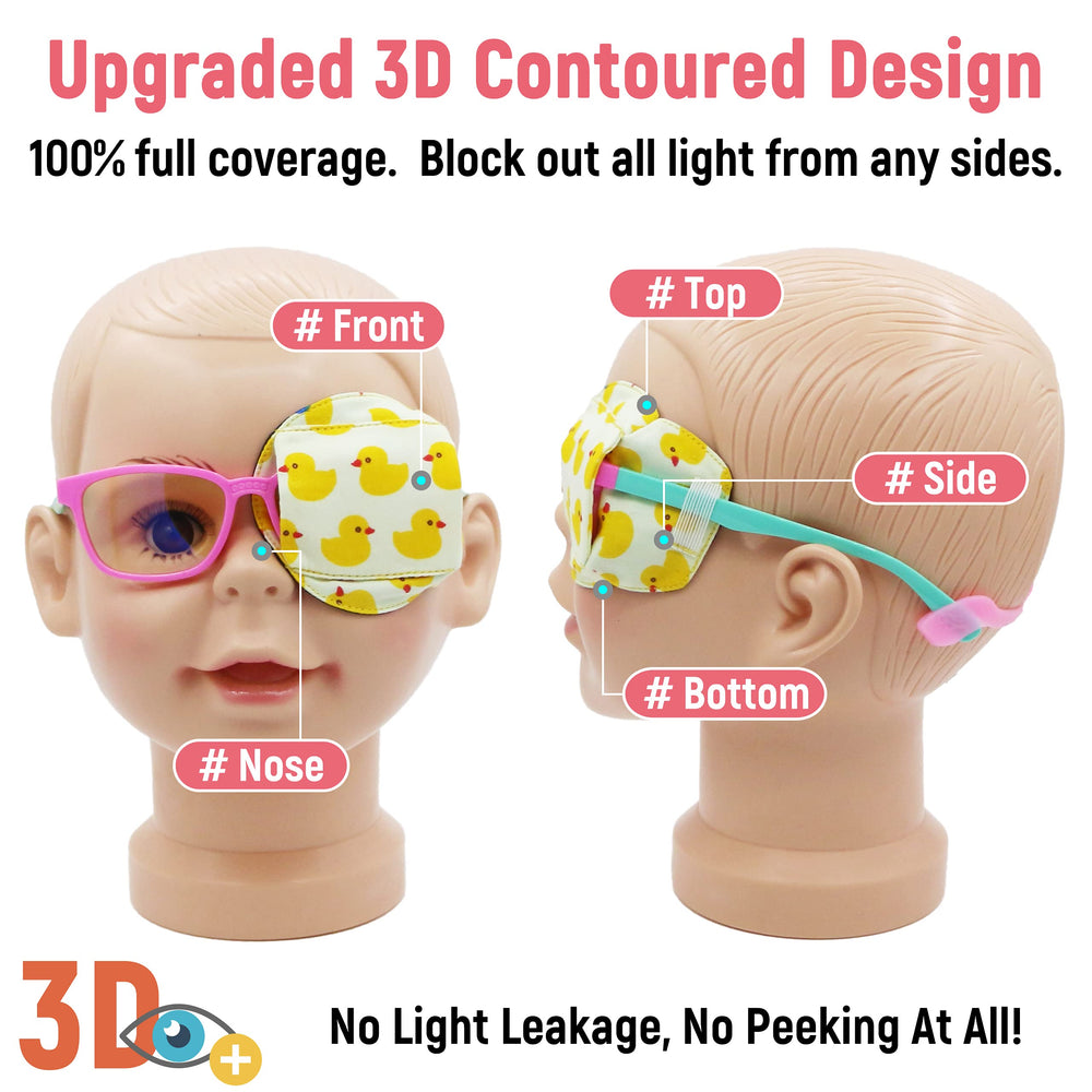 Close-up of the 3D contoured design on the kids eye patch