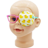 Front view of Astropic 3D Cotton & Silk Eye Patch for Kids with Yellow Duck Left Eye