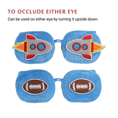 Child wearing Football design eye patch