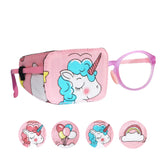Astropic eye patch for kids - right eye, blue unicorn - front view