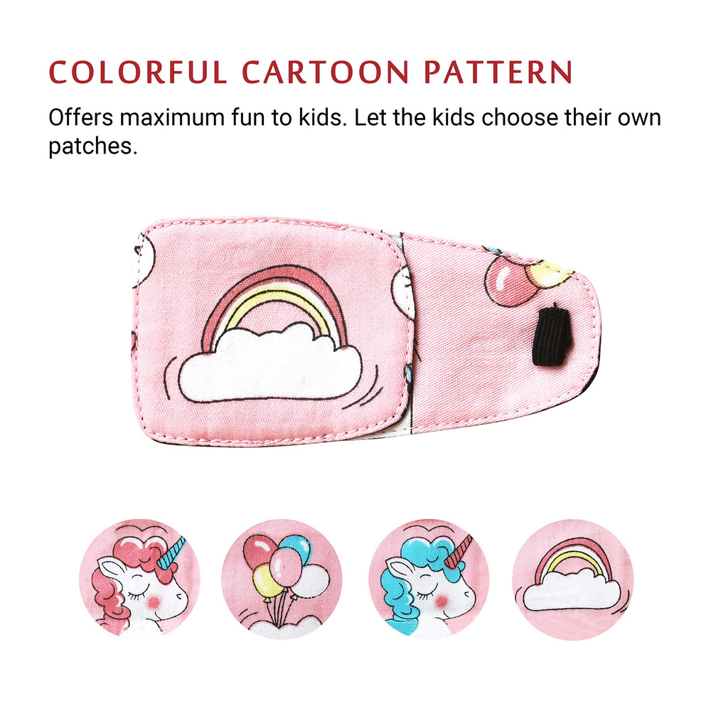 Washable and reusable Astropic eye patch with rainbow design