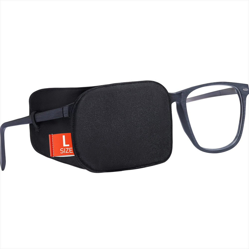 Astropic large silk eye patch for adults wearing oversized glasses
