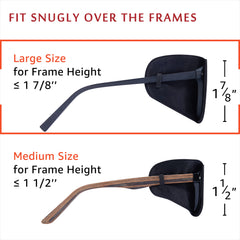 Two black silk eye patches for large frames