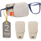 Astropic 2-piece large silk eye patches for oversized glasses in khaki
