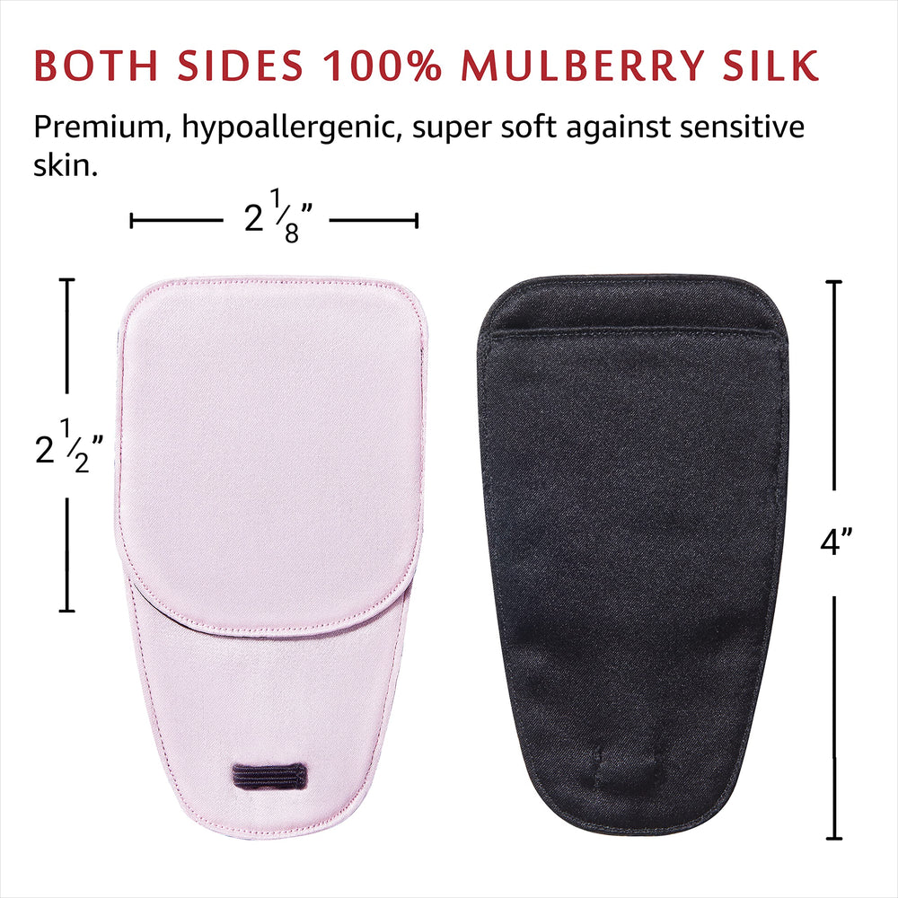 Close-up of 100% Mulberry silk eye patch texture