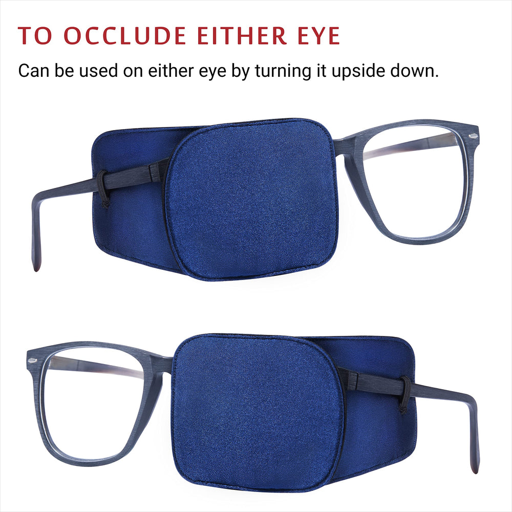 Eye patch can cover either eye by flipping for left or right eye