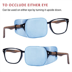 Eye patch usable on either eye by flipping it over
