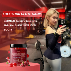 Vegan and sugar-free: Asumtal Creatine Monohydrate Gummies Raspberry